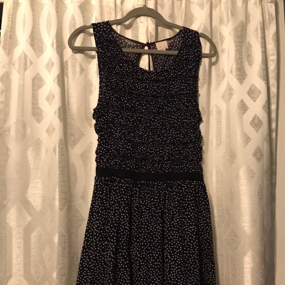 Anthropologie Navy and White Summer Dress